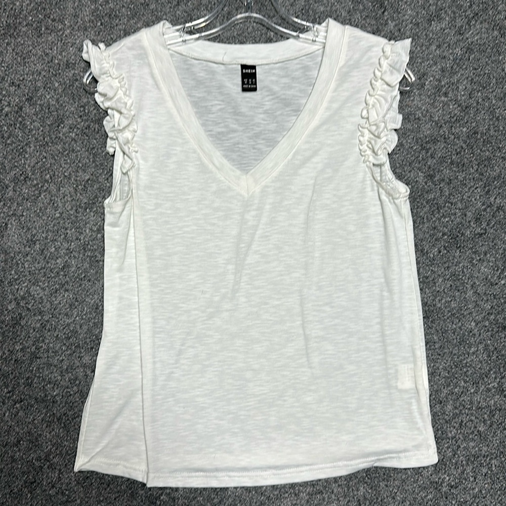 SHEIN XS tee with lace detail